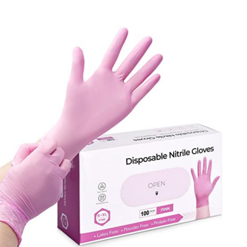 Garden Gloves - Roze nitril wegwerphandschoenen voor huishoudelijke schoonmaak,