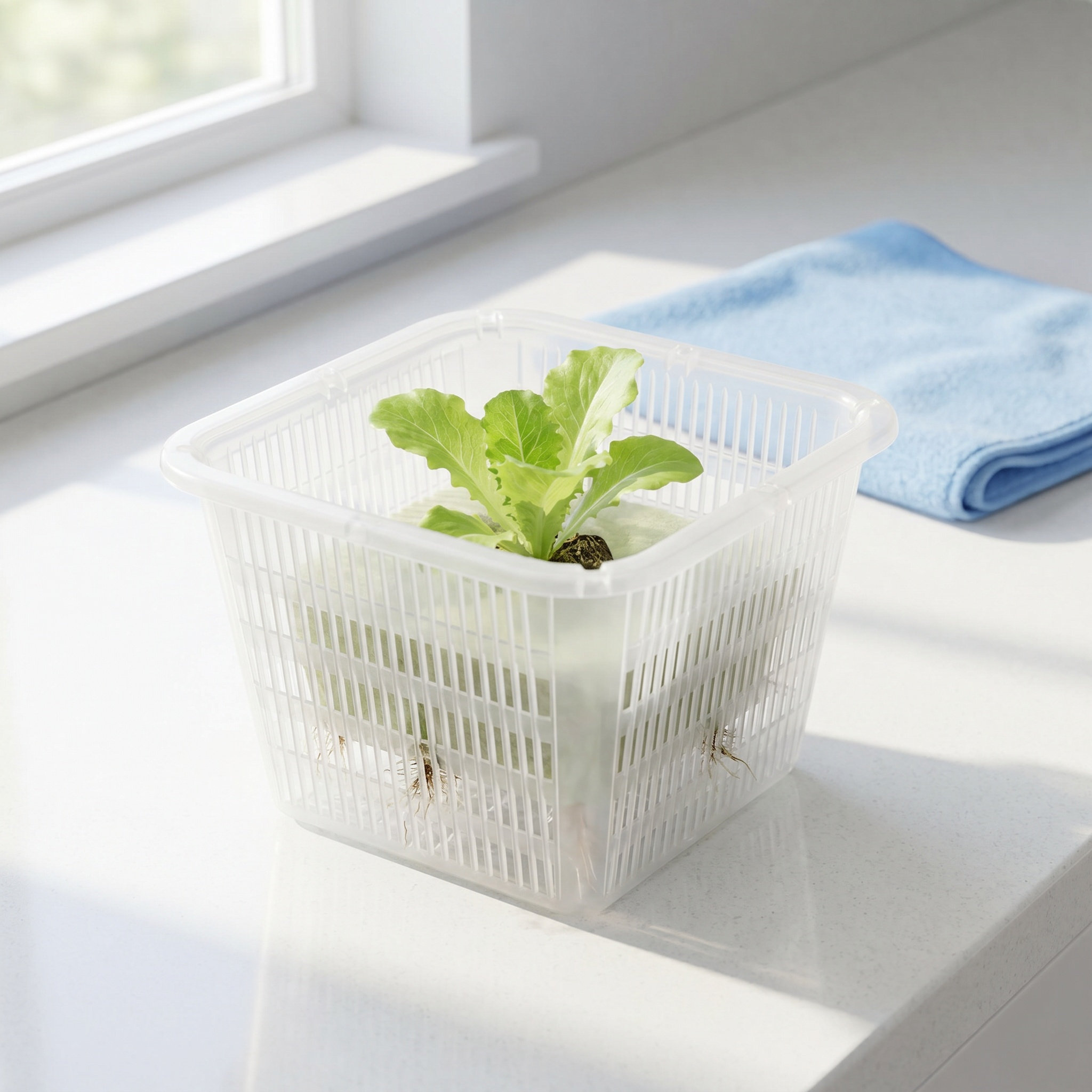 Plant Pot - 6 stuks vierkante, gaasachtige netbotteltjes voor