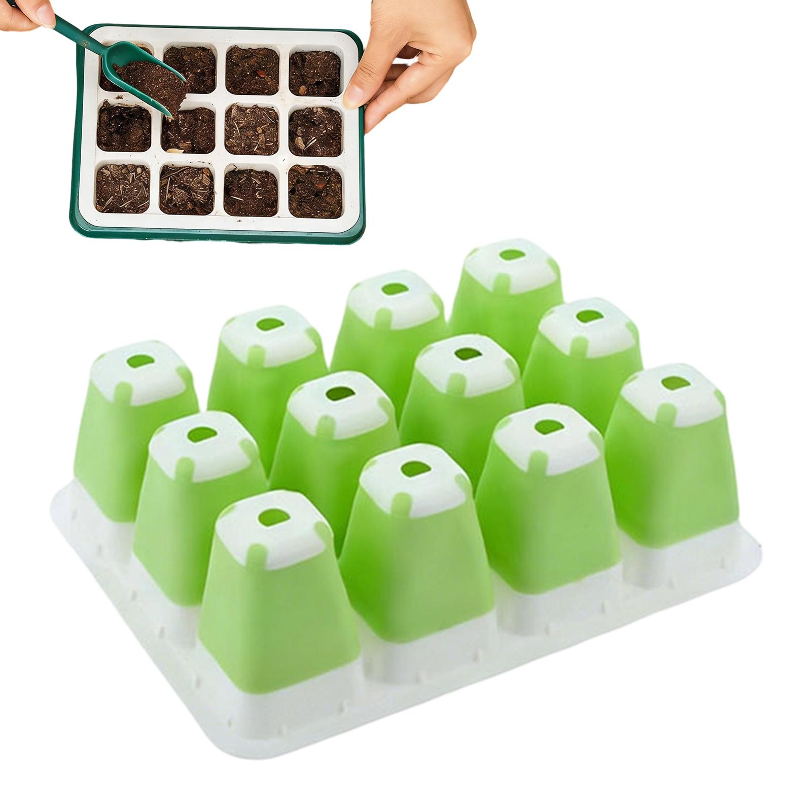 Seed Starter Tray - Zaailingstartbakjes Zaadstartset 12-cellige siliconen herbruikbare kweekbak
